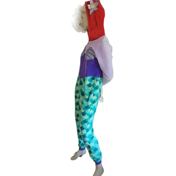 Disney Little Mermaid Fleece Sleepwear 1 Pc Pajamas Women's Size XS Zip Front - Picture 5 of 9